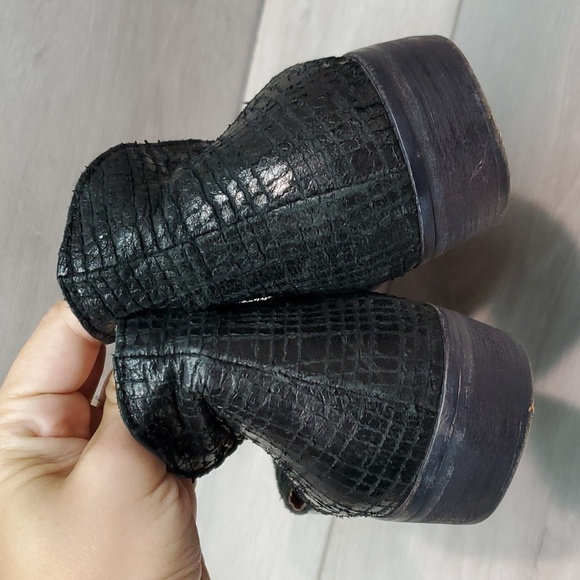 Free People Women Mont Blank Asym Ankle Leather Cut Side Flats shoes sz 39/8.5-9 - Picture 8 of 14